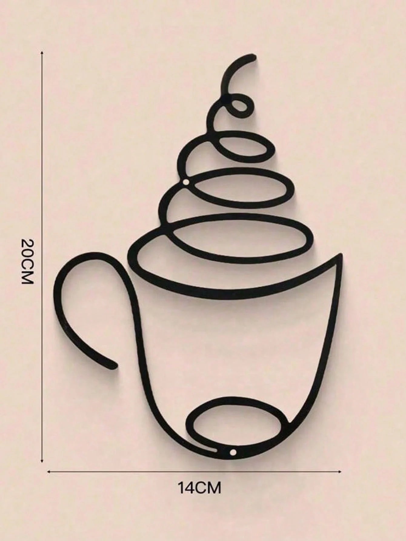 Trio de tasses murales — métal noir