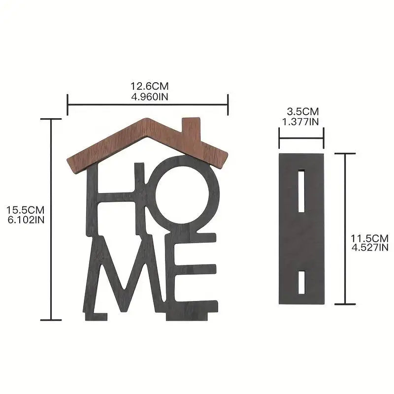 Lettrage HOME — bois et métal