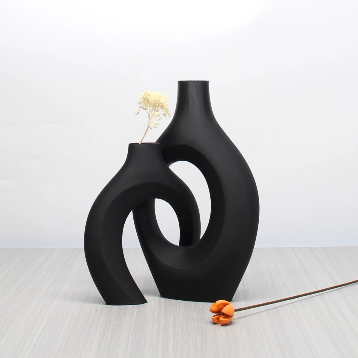 Duo de vases Anneau — céramique mate