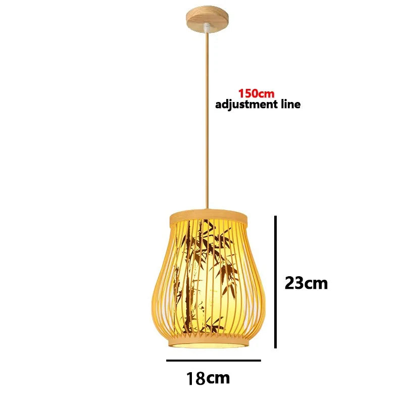 Suspension Canopée — rotin et bambou tressés