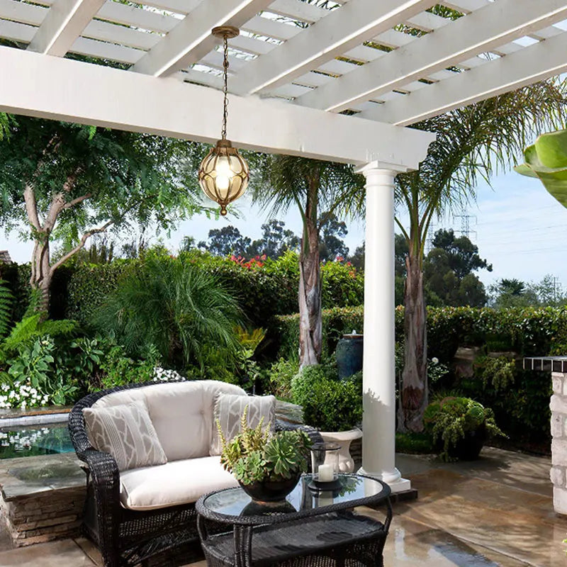 Lanterne Pergola — verre et métal bronze