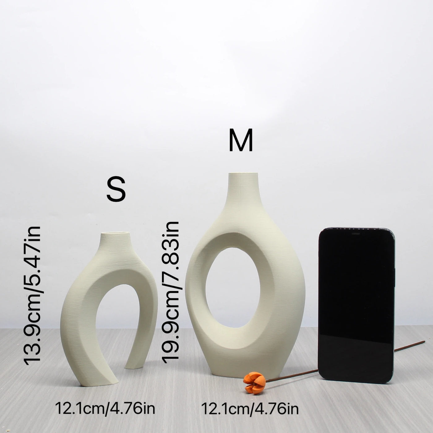 Duo de vases Anneau — céramique mate