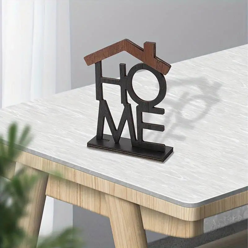 Lettrage HOME — bois et métal