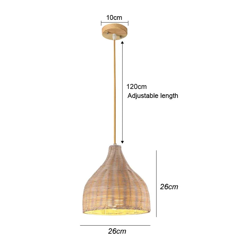 Suspension Canopée — rotin et bambou tressés
