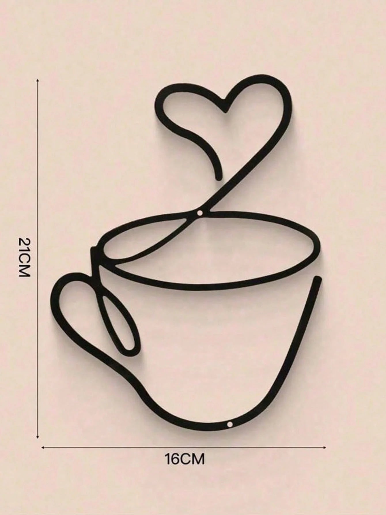 Trio de tasses murales — métal noir