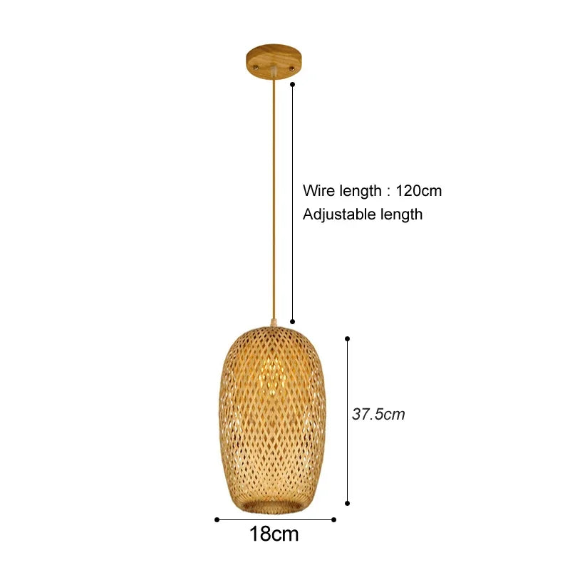 Suspension Canopée — rotin et bambou tressés