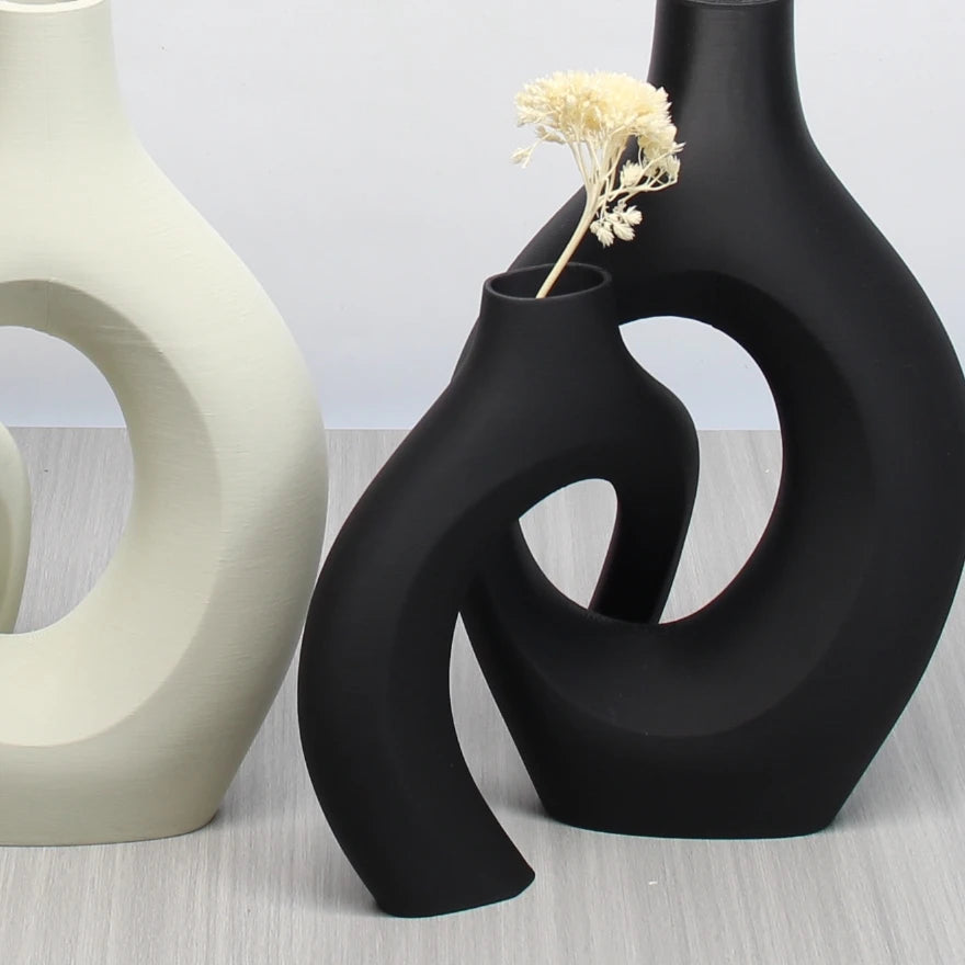 Duo de vases Anneau — céramique mate