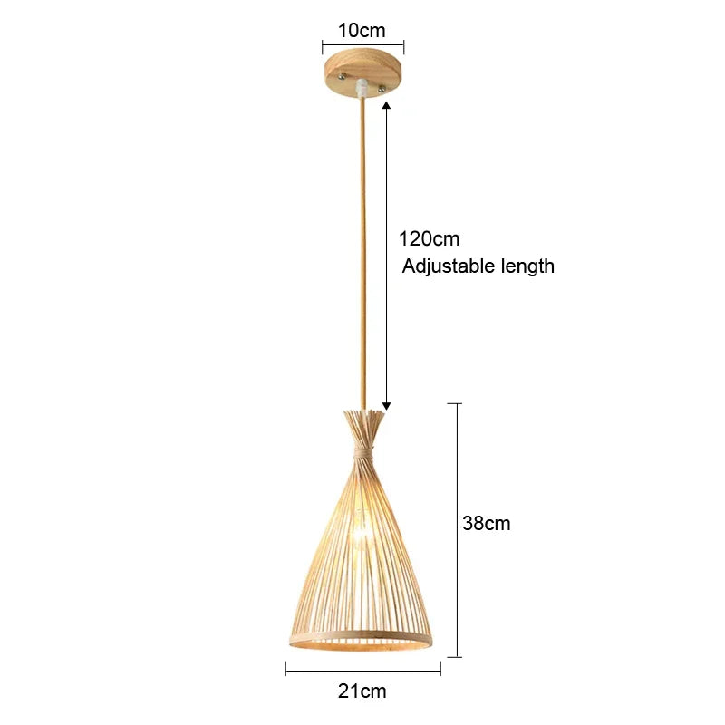 Suspension Canopée — rotin et bambou tressés