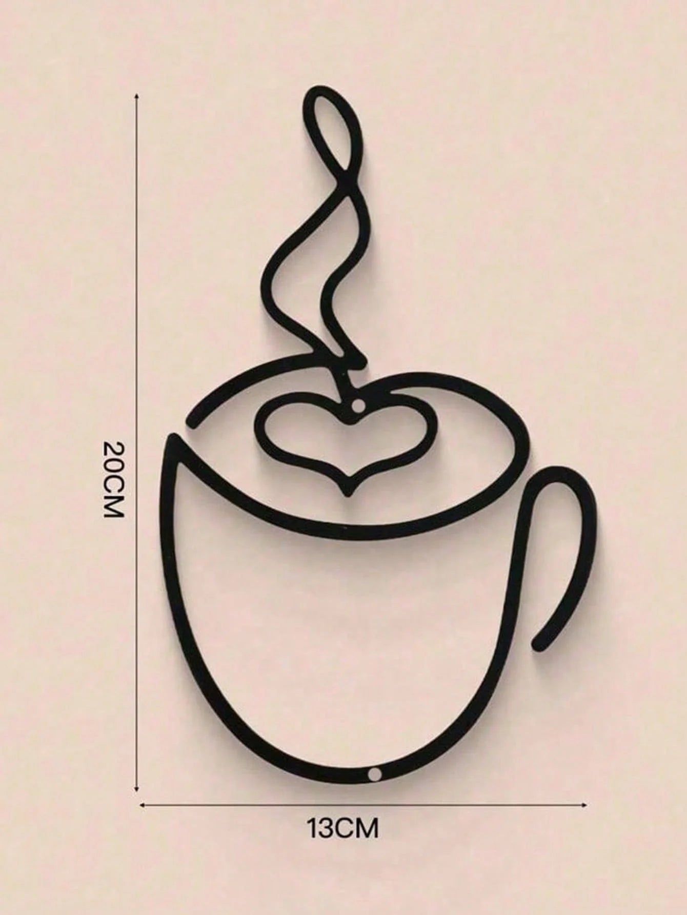 Trio de tasses murales — métal noir