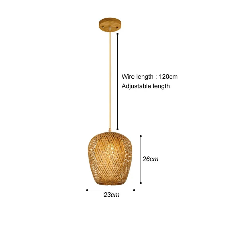 Suspension Canopée — rotin et bambou tressés