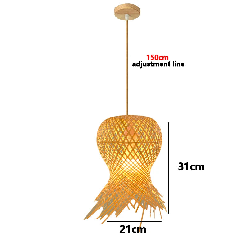 Suspension Canopée — rotin et bambou tressés