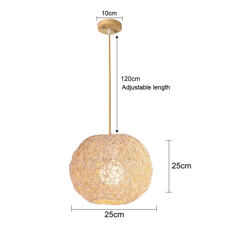 Suspension Canopée — rotin et bambou tressés