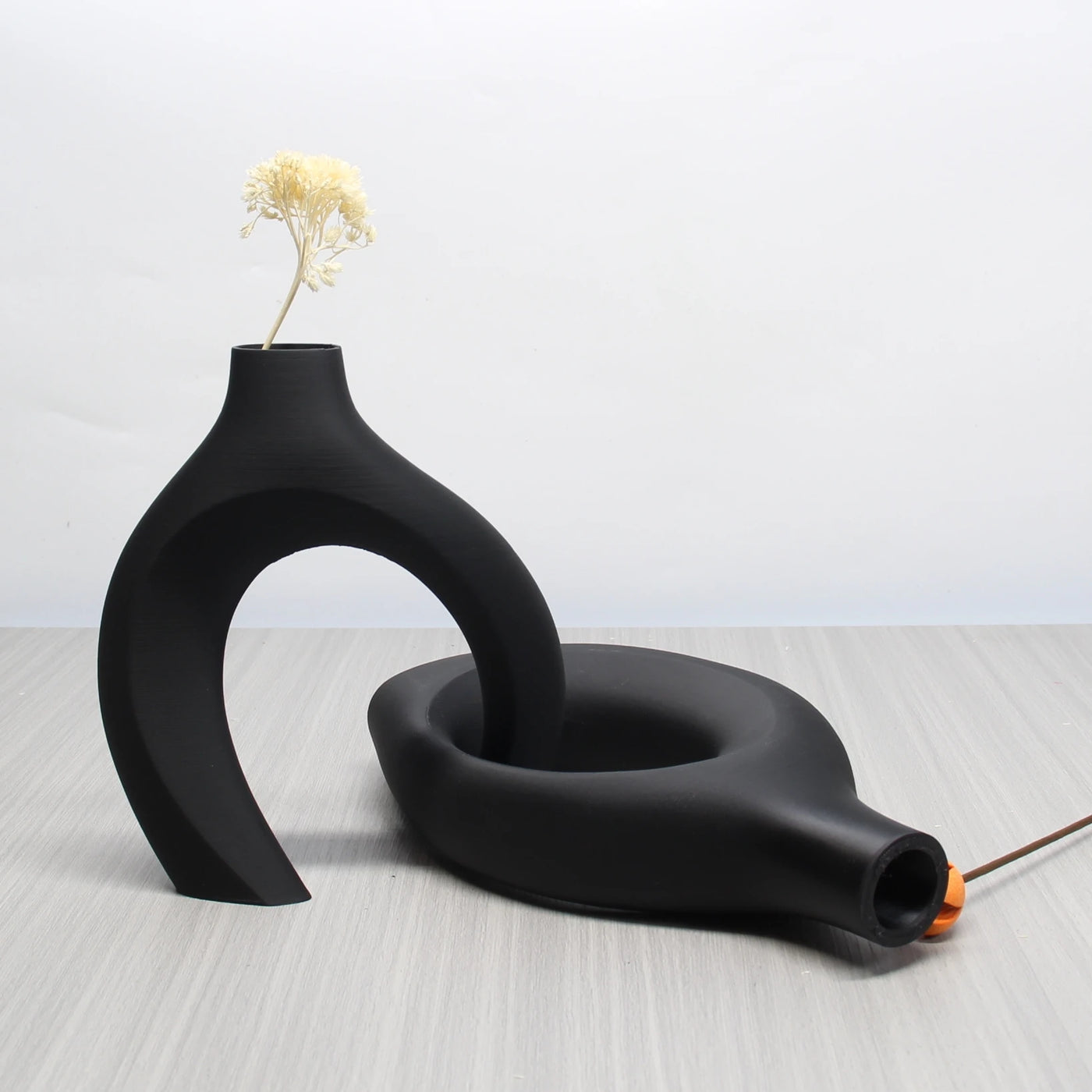 Duo de vases Anneau — céramique mate